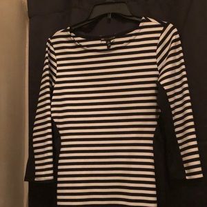 Long midi stripped black and white dress